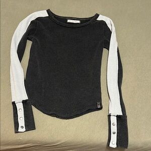 We the Free -  Black and White Long Sleeve Top